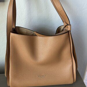Kate Spade large shoulder bag, pebbled leather with Italian suade trim